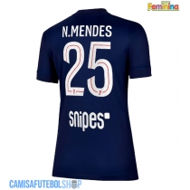 Camisa de time de futebol Paris Saint-Germain Nuno Mendes #25 Replicas 1º Equipamento Feminina 2025-26 Manga Curta